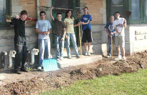 After shoveling the mulch