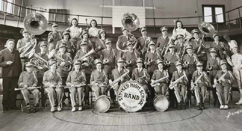 Stryker High School Band circa 1940 John Coy is in photo used by permission of Trish Coy-Sanders