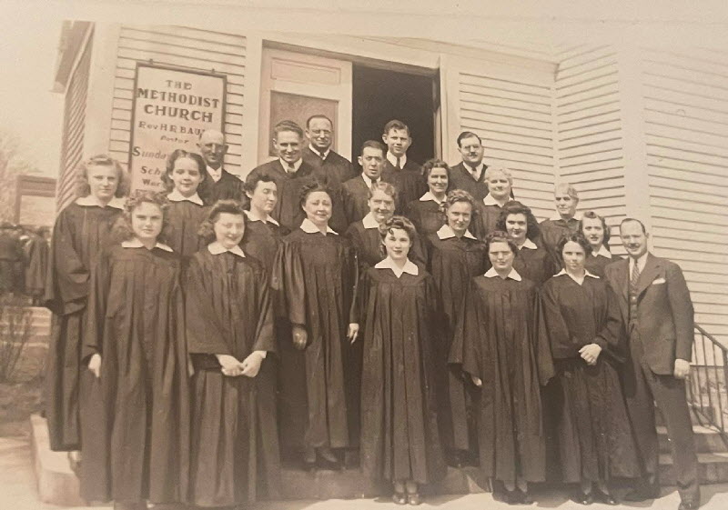 Stryker Methodist Church circa late 30s photo posted on Facebook on Jessica Grisier Tingley